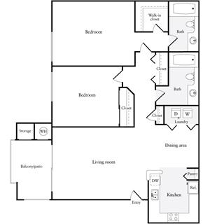 2 Bedrooms<br/>2 Bathrooms